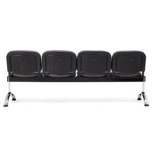 Bancada para recepción 4 asientos MOBY PIEL, negro
