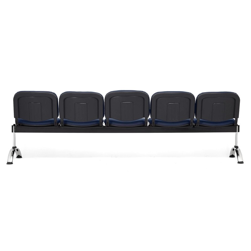 Bancada para recepción 5 asientos MOBY PIEL, negro