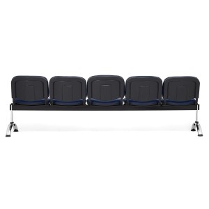 Bancada para recepción 5 asientos MOBY PIEL, negro