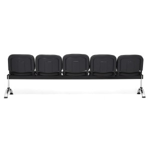 Bancada para recepción 5 asientos MOBY PIEL, negro