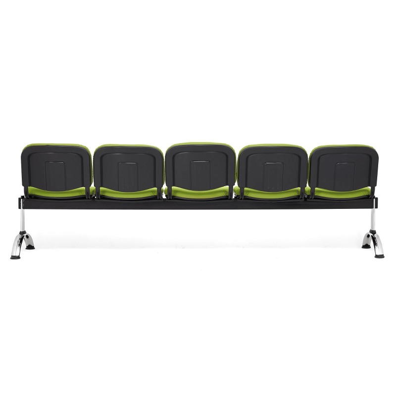 Bancada para recepción 5 asientos MOBY PIEL, negro