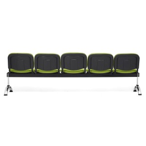 Bancada para recepción 5 asientos MOBY PIEL, negro