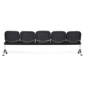 Bancada para recepción 5 asientos MOBY PIEL, negro