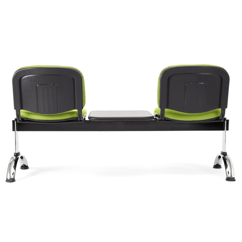 Bancada para recepción 2 asientos y mesa MOBY PIEL, negro