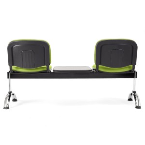Bancada para recepción 2 asientos y mesa MOBY PIEL, negro