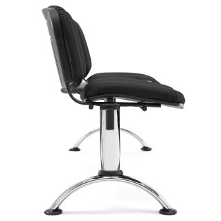 Bancada para recepción 2 asientos y mesa MOBY PIEL, negro 2