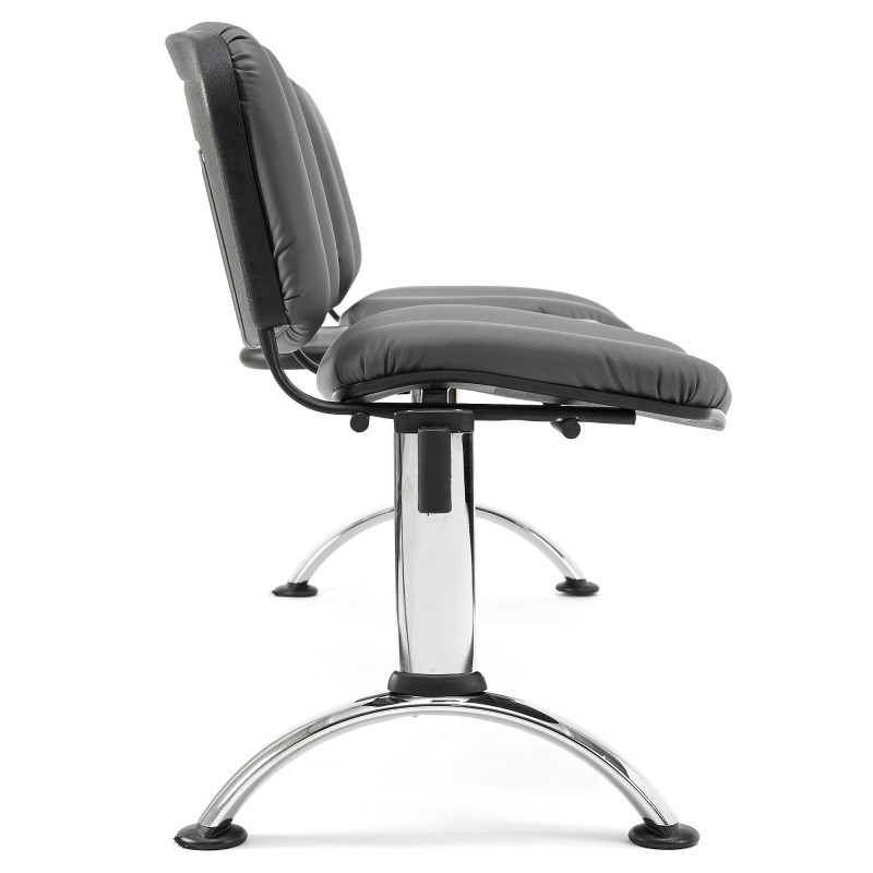 Bancada para recepción 2 asientos y mesa MOBY PIEL, negro