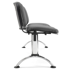 Bancada para recepción 2 asientos y mesa MOBY PIEL, negro