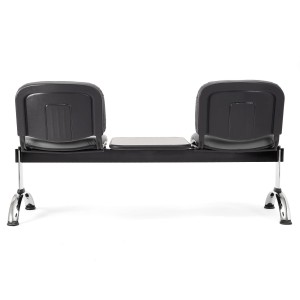 Bancada para recepción 2 asientos y mesa MOBY PIEL, negro