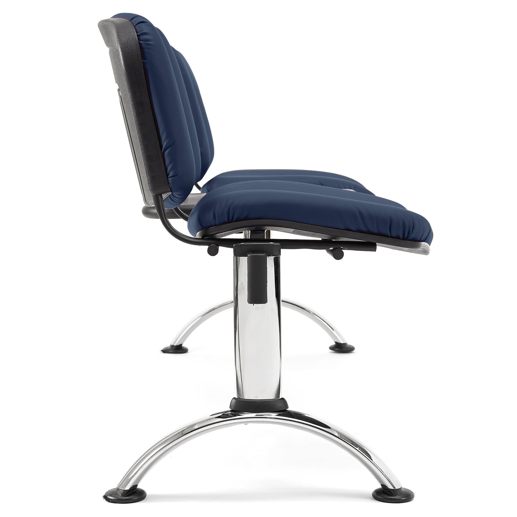 Bancada 2 Asientos y Mesa MOBY PIEL, Estructura Metal, Gran Acolchado, Negro