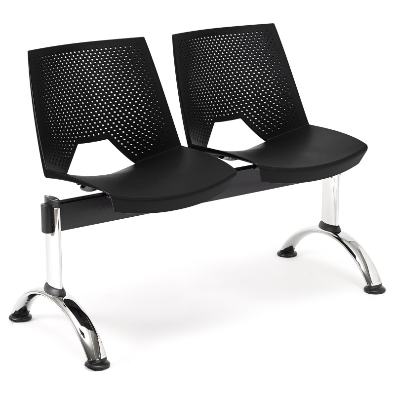 Bancada para sala de espera 2 asientos ENZO, negro