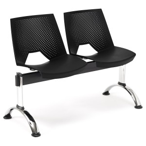 Bancada para sala de espera 2 asientos ENZO, negro