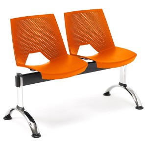 Bancada para sala de espera 2 asientos ENZO, negro
