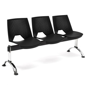Bancada para sala de espera 3 asientos ENZO, negro