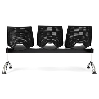 Bancada para sala de espera 3 asientos ENZO, negro 2