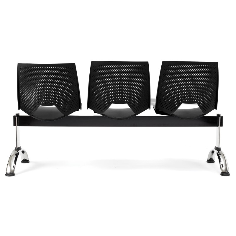 Bancada para sala de espera 3 asientos ENZO, negro