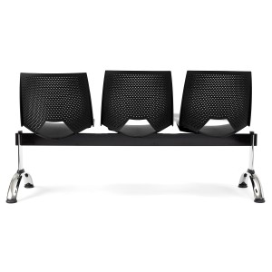 Bancada para sala de espera 3 asientos ENZO, negro