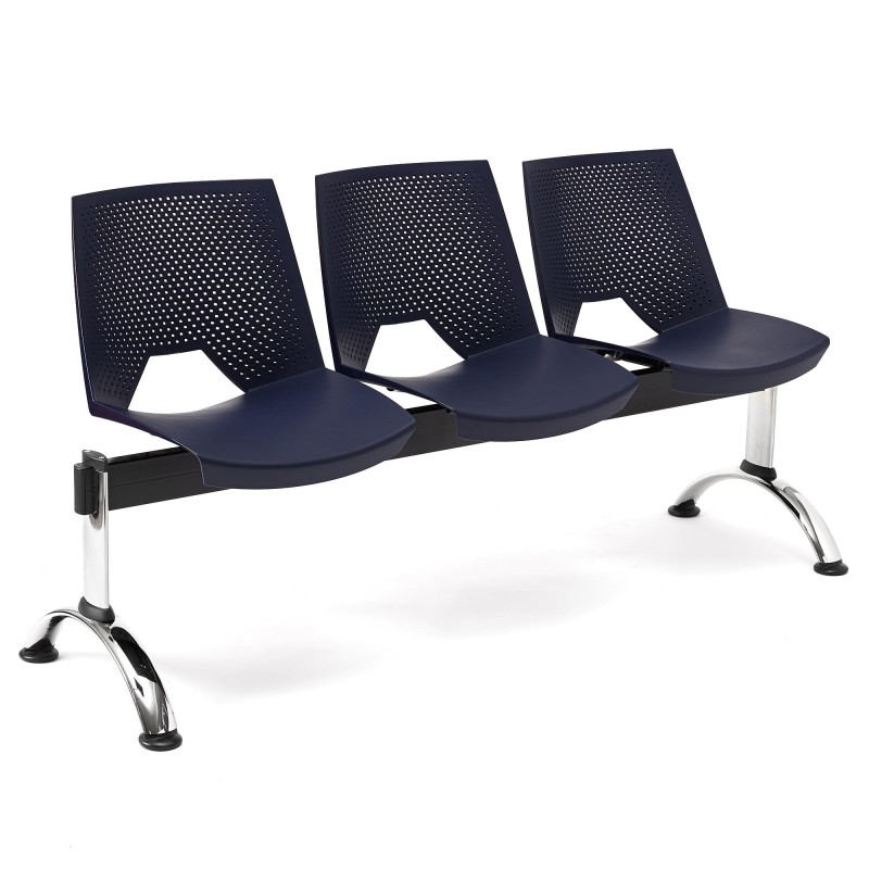 Bancada para sala de espera 3 asientos ENZO, negro