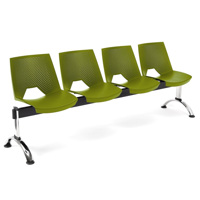 Bancada para sala de espera 4 asientos ENZO, negro