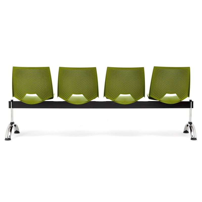 Bancada para sala de espera 4 asientos ENZO, negro