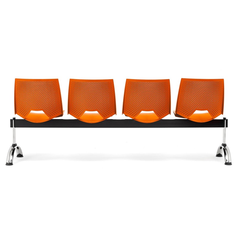 Bancada para sala de espera 4 asientos ENZO, negro