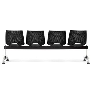 Bancada para sala de espera 4 asientos ENZO, negro 2