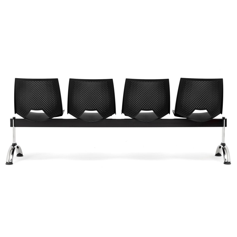 Bancada para sala de espera 4 asientos ENZO, negro