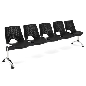 Bancada para sala de espera 5 asientos ENZO, negro