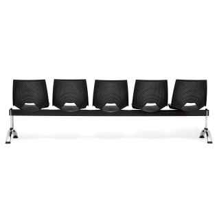 Bancada para sala de espera 5 asientos ENZO, negro 2