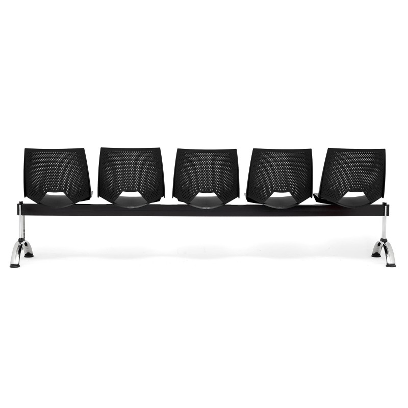 Bancada para sala de espera 5 asientos ENZO, negro
