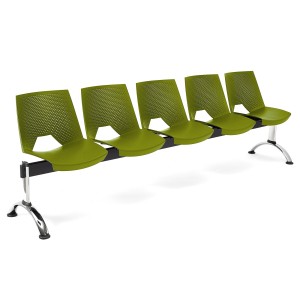 Bancada para sala de espera 5 asientos ENZO, negro