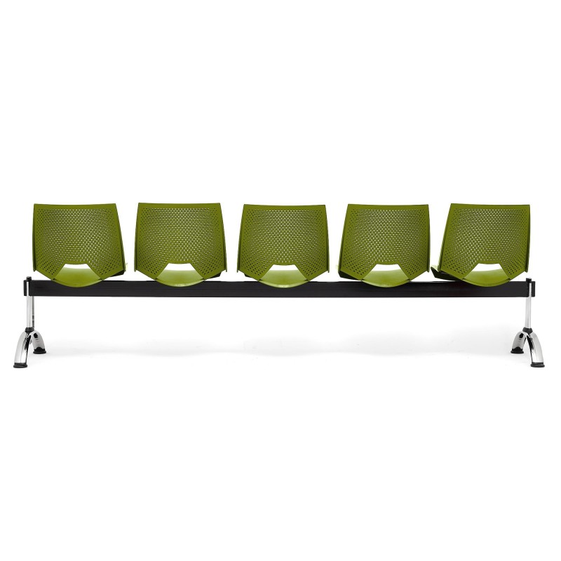 Bancada para sala de espera 5 asientos ENZO, negro