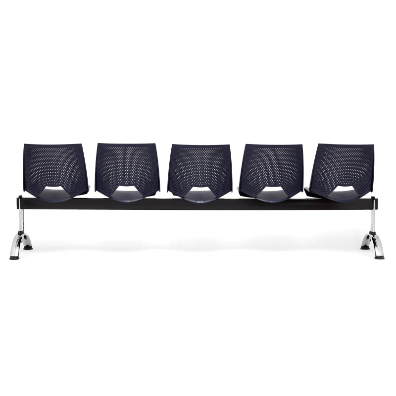 Bancada para sala de espera 5 asientos ENZO, negro