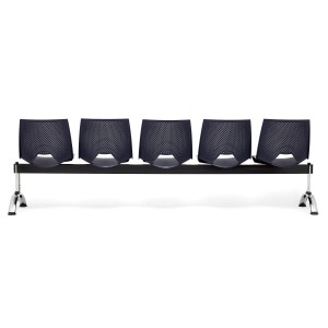 Bancada para sala de espera 5 asientos ENZO, negro
