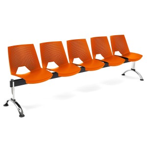 Bancada para sala de espera 5 asientos ENZO, negro