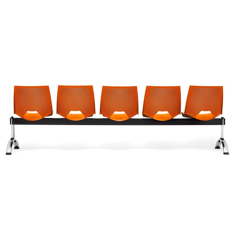 Bancada para sala de espera 5 asientos ENZO, negro