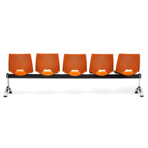Bancada para sala de espera 5 asientos ENZO, negro