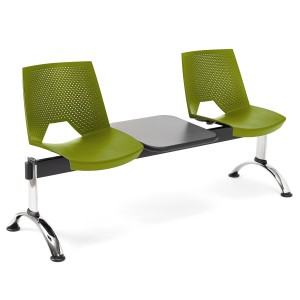 Bancada para sala de espera 2 asientos y mesa ENZO, negro