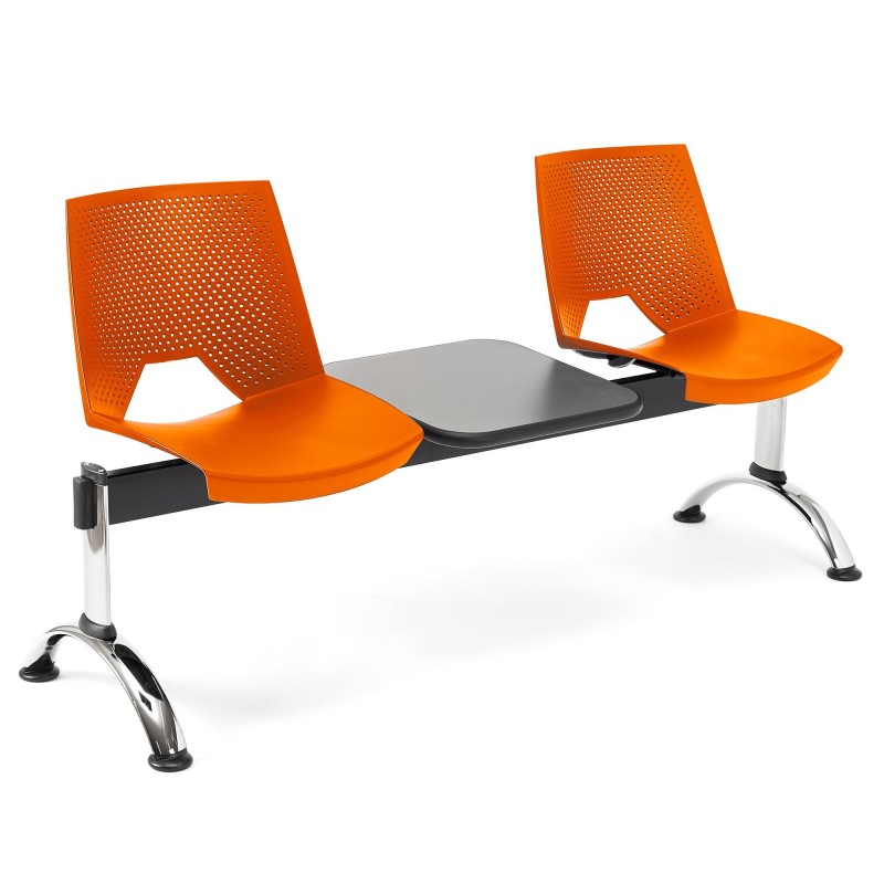 Bancada para sala de espera 2 asientos y mesa ENZO, negro