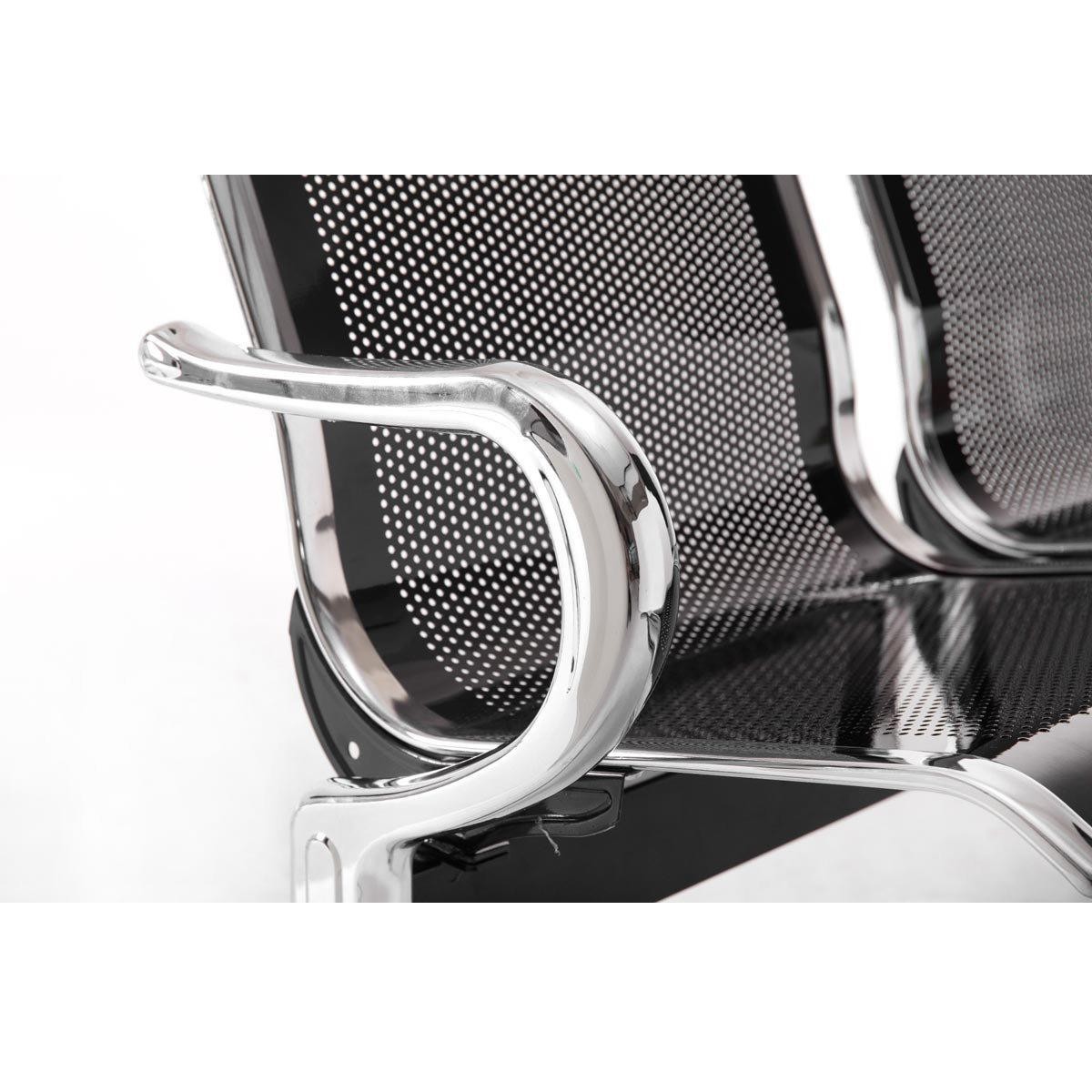 Bancada 2 Asientos AUREA, Estructura Metal, Asiento en Metal color Negro