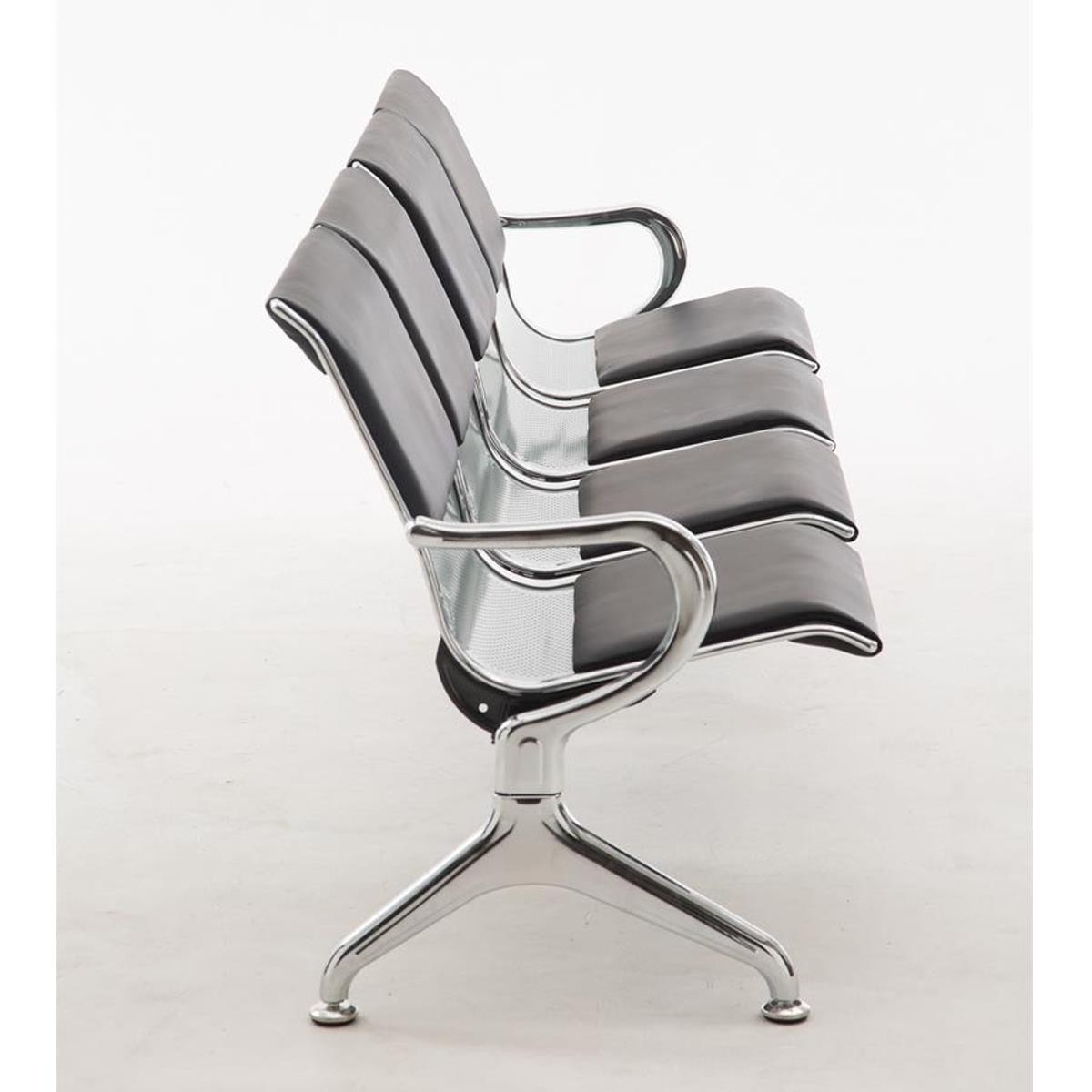 Bancada 4 Asientos AUREA, Estructura Metal, Asiento en Metal color Negro