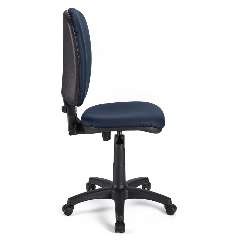 Silla ergonómica CALIPSO SIN BRAZOS, respaldo ajustable, en piel negro