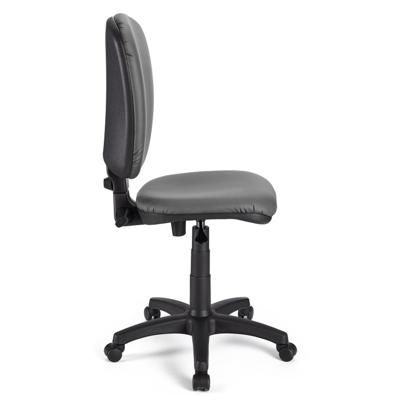 Silla ergonómica CALIPSO SIN BRAZOS, respaldo ajustable, en piel negro