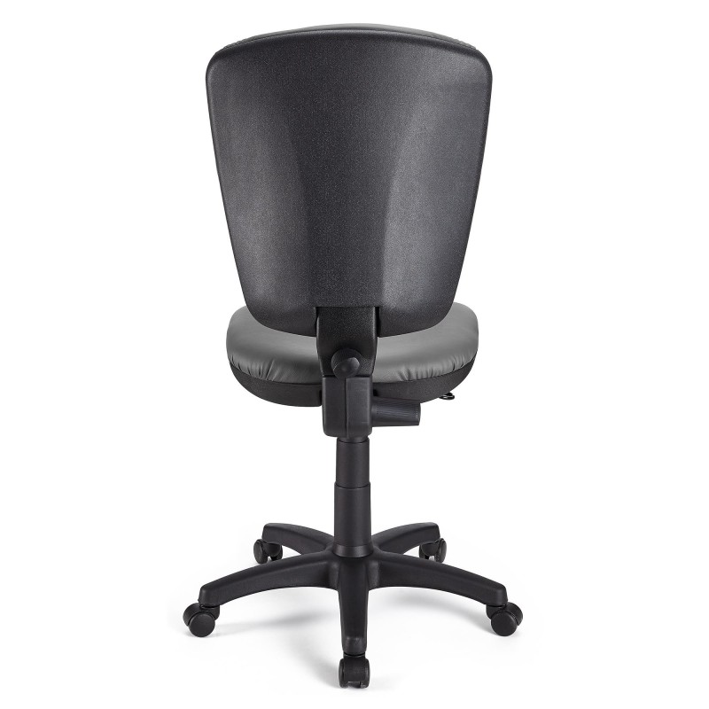 Silla ergonómica CALIPSO SIN BRAZOS, respaldo ajustable, en piel negro