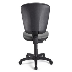 Silla ergonómica CALIPSO SIN BRAZOS, respaldo ajustable, en piel negro
