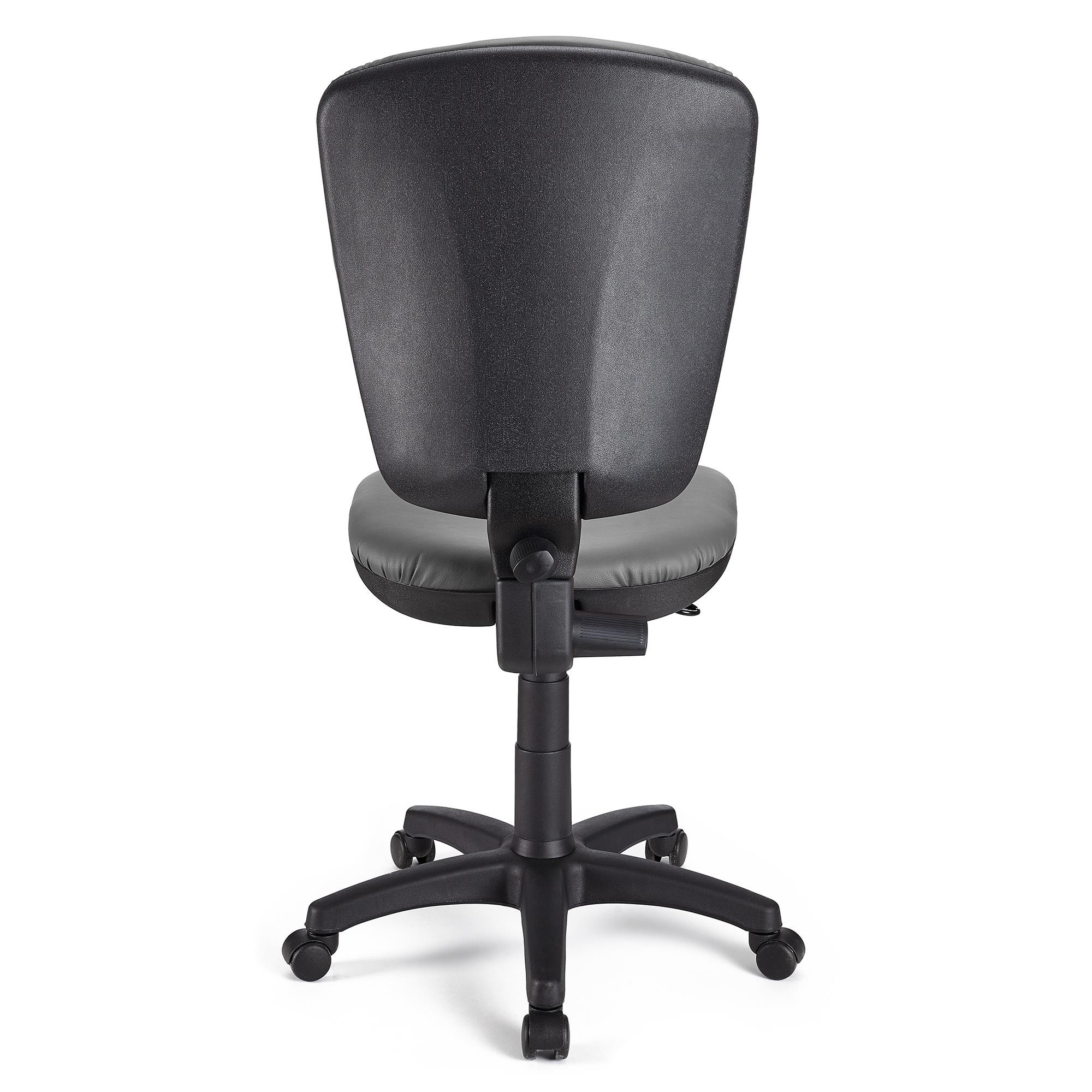 Silla de Oficina CALIPSO SIN BRAZOS PIEL, Respaldo Ajustable, Color Negro