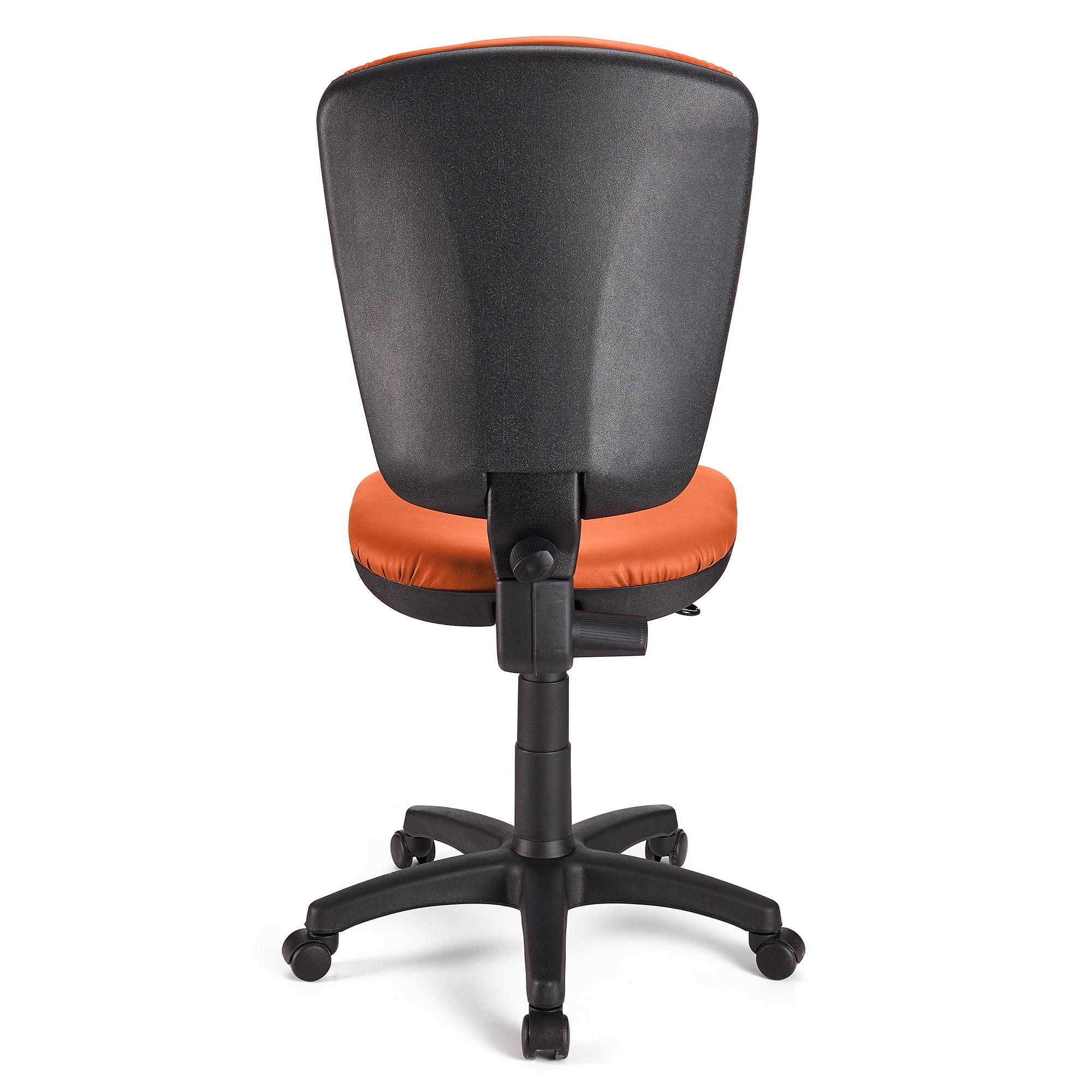 Silla de Oficina CALIPSO SIN BRAZOS PIEL, Respaldo Ajustable, Color Negro