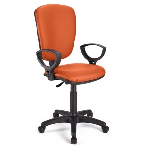 Silla de oficina CALIPSO, respaldo ajustable, en piel negro