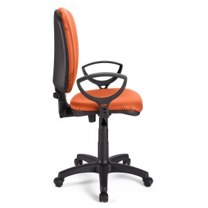 Silla de oficina CALIPSO, respaldo ajustable, en piel negro