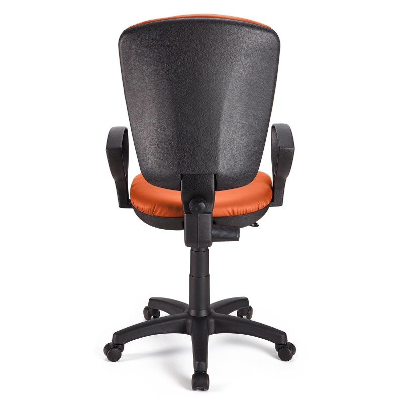 Silla de oficina CALIPSO, respaldo ajustable, en piel negro
